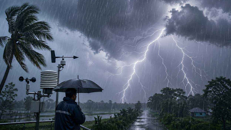 মধ্যরাতে ৪ অঞ্চলে ঝোড়ো হাওয়াসহ বজ্রবৃষ্টির আভাস