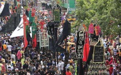 হোসেনি দালান থেকে শুরু হয়েছে তাজিয়া মিছিল
