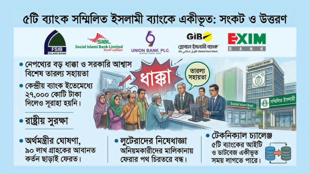৫ ব্যাংক একীভূতকরণ : সংখ্যাই বলছে সংকট কতটা গভীর