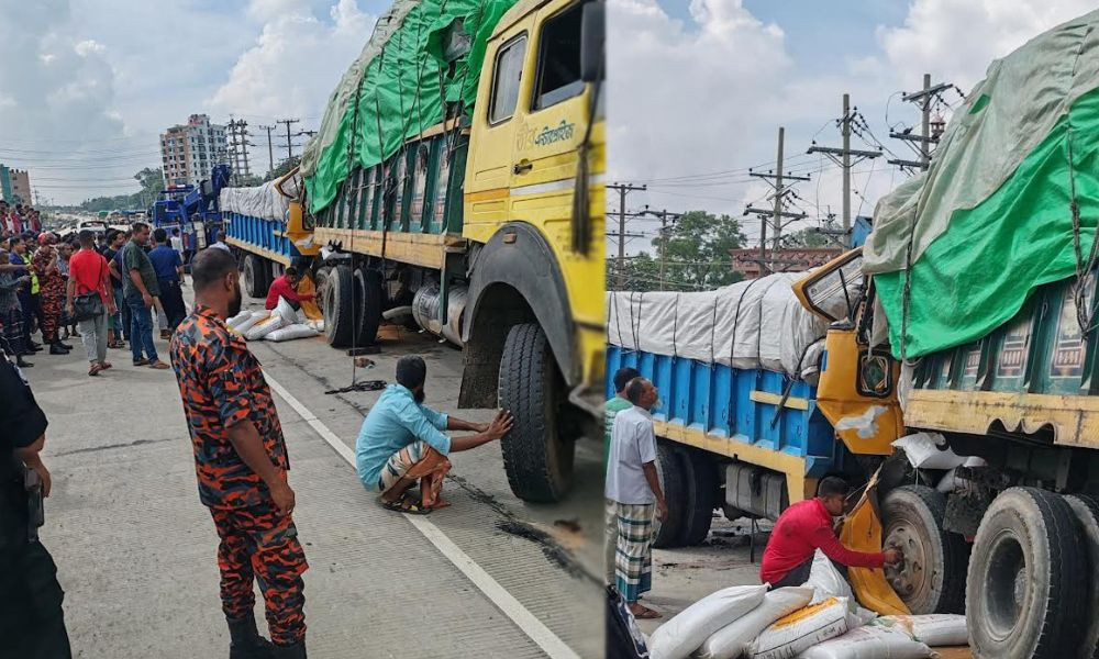 বগুড়ায় দাঁড়িয়ে থাকা ট্রাকে আরেক ট্রাকের ধাক্কা, নিহত ২