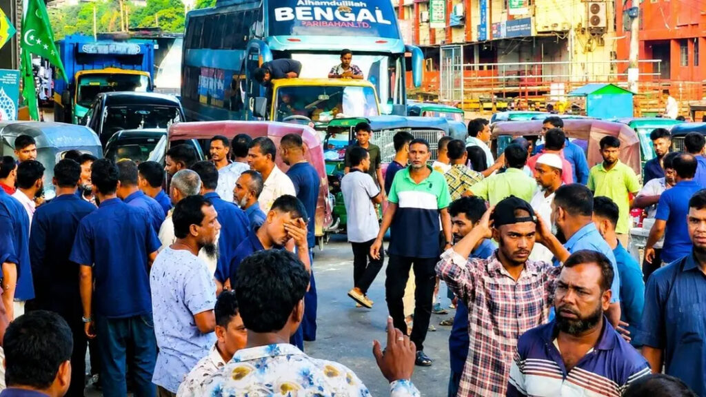 চট্টগ্রামে গ্যাস না পেয়ে সড়ক অবরোধ বিক্ষুব্ধ চালকদের