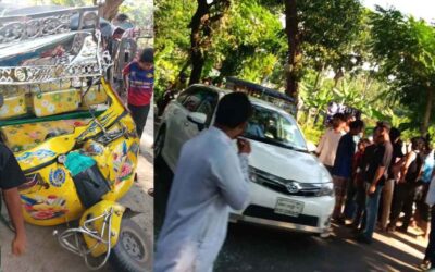 চাঁদপুর মহাসড়কে ত্রিমুখী সংঘর্ষে দুইজন নিহত