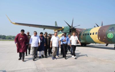 দুর্গোৎসব উপলক্ষে নীলফামারীর সৈয়দপুরে পৌঁছেছেন প্রধানমন্ত্রী