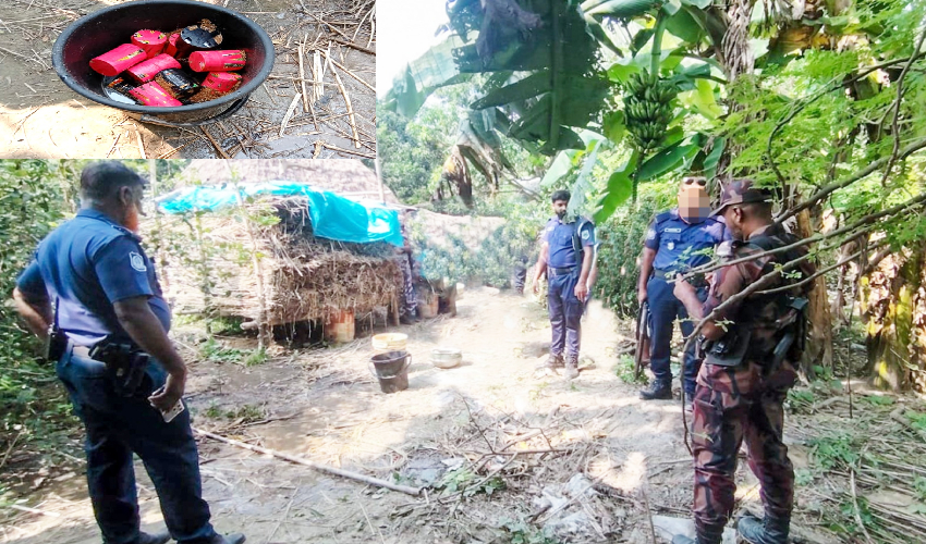 চাঁপাইনবাবগঞ্জে বিজিবির অভিযানে ১৯টি ককটেল জব্দ