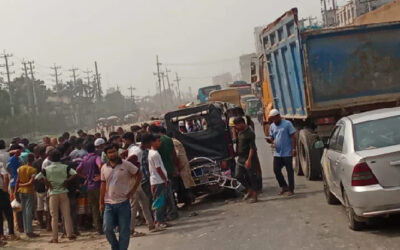 নারায়ণগঞ্জে ট্রাক ও অটোরিকশার মুখোমুখি সংঘর্ষে দুজন নিহত